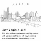 Austin Texas Skyline Line Art