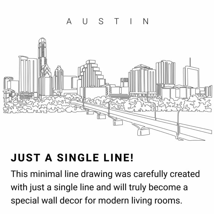 Austin Texas Skyline Line Art