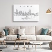 Baltimore Skyline Canvas Art Print Lifestyle