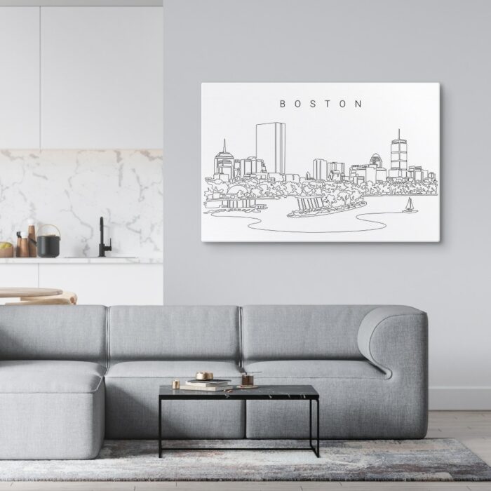 Boston Skyline Charles RIver Canvas Art Print Lifestyle