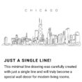 Chicago Skyline Continuous Line Drawing Art Work