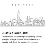 New York City Skyline Continuous Line Drawing Art Work