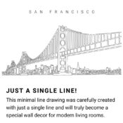 San Francisco Continuous Line Drawing Art Work