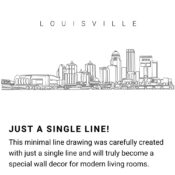 louisville skyline Continuous Line Drawing Art Work