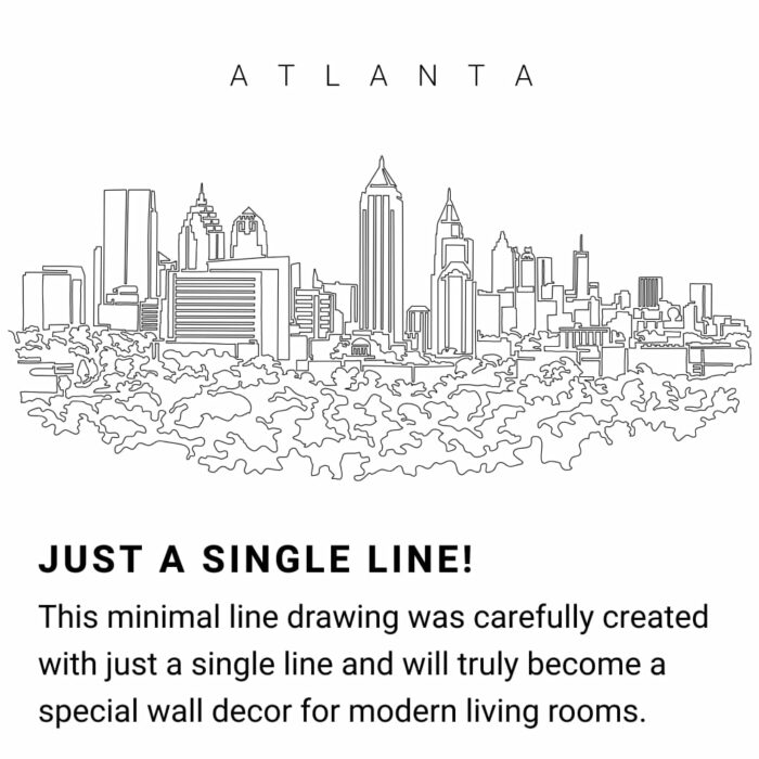 Atlanta Skyline Continuous Line Drawing Art Work