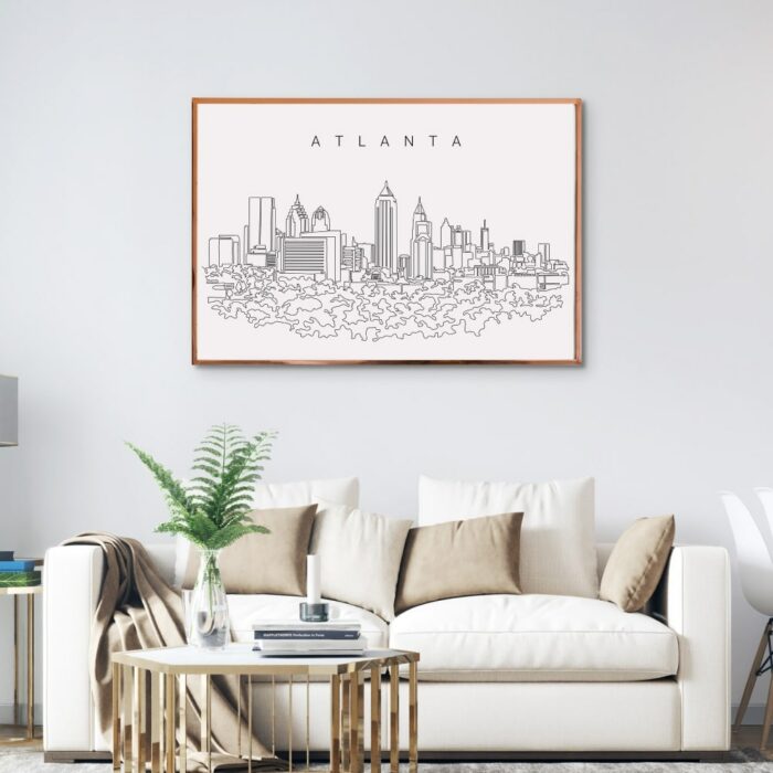 Atlanta Skyline Wall Art for Living Room