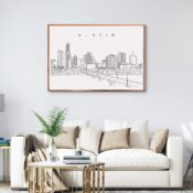 Austin Skyline Wall Art for Living Room