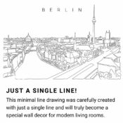 Berlin Skyline Continuous Line Drawing Art Work