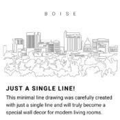 Boise Idaho Skyline Continuous Line Drawing Art Work