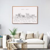 Boise Idaho Skyline Wall Art for Living Room