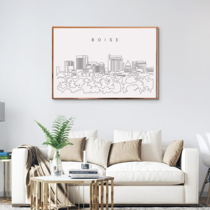 Boise Idaho Skyline Wall Art for Living Room