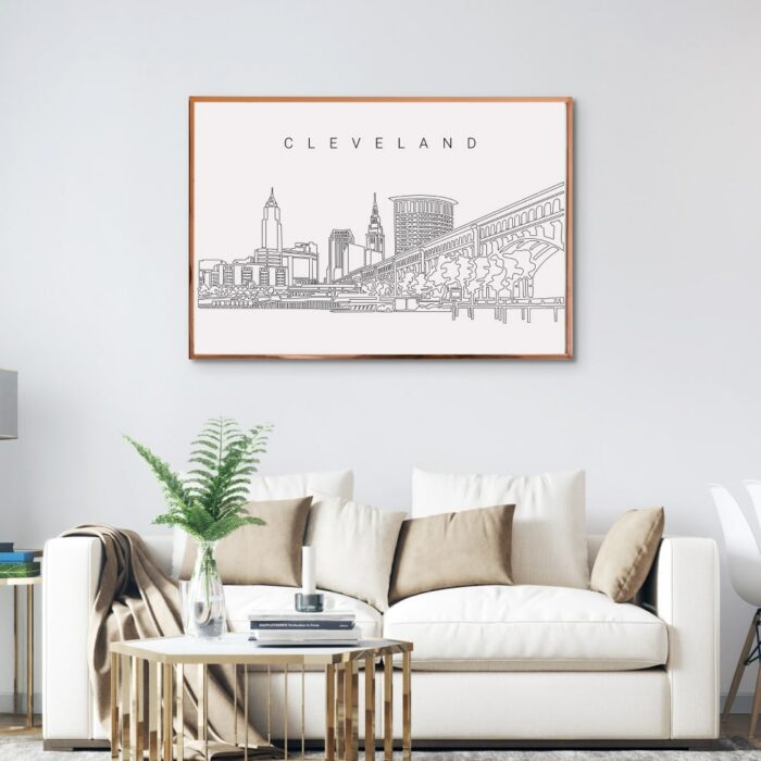 Cleveland Skyline Wall Art for Living Room
