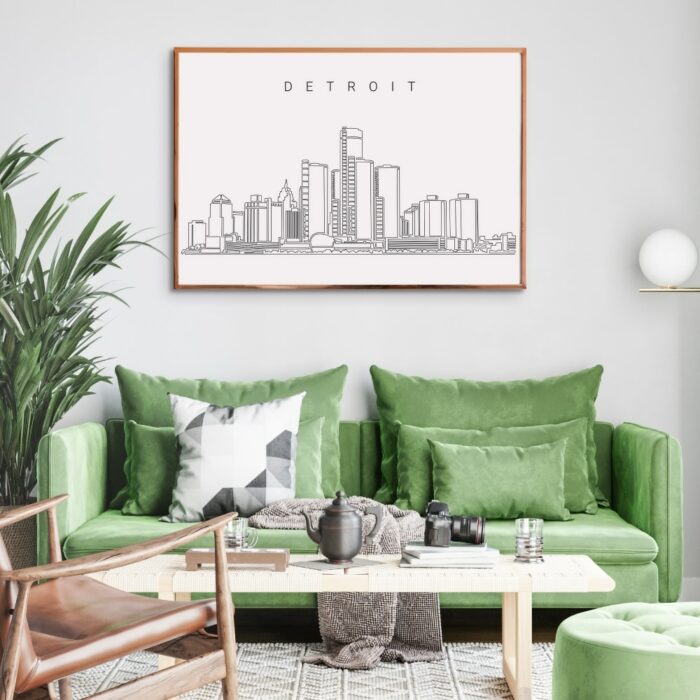 Detroit Skyline Wall Art for Living Room