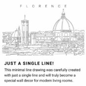 Florence Skyline Continuous Line Drawing Art Work