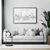 Framed Boston Charles River Wall Art for Living Room