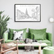 Framed Charleston Wall Art for Living Room
