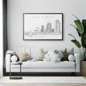 Framed San Diego Wall Art for Living Room
