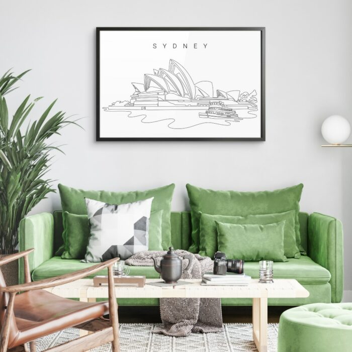 Framed Sydney Opera House Wall Art for Living Room