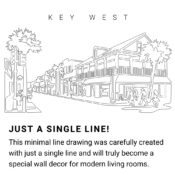Key West Continuous Line Drawing Art Work