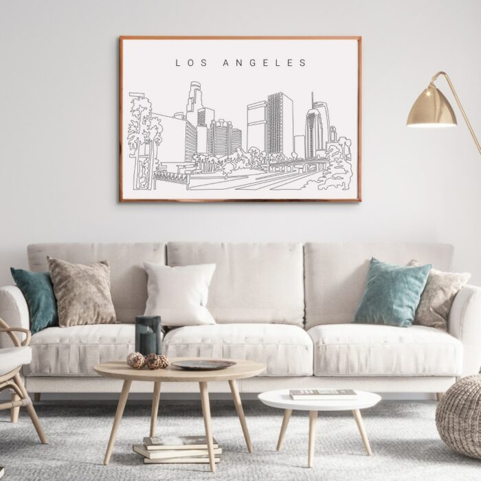 Los Angeles Skyline Wall Art for Living Room