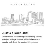 Manchester Skyline Continuous Line Drawing Art Work