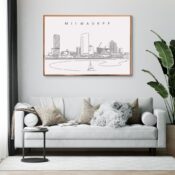 Milwaukee Skyline Wall Art for Living Room