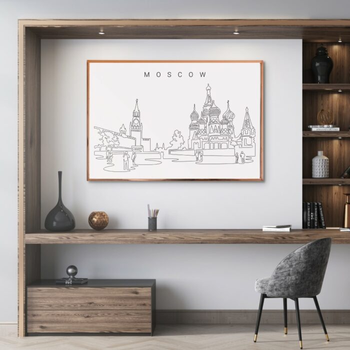 Moscow Skyline Wall Art for Home Office