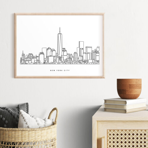 New York City Skyline Wall Art for Living Room