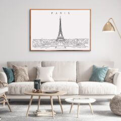 Paris Skyline Wall Art for Living Room
