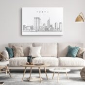 Perth Skyline Canvas Art Print Lifestyle
