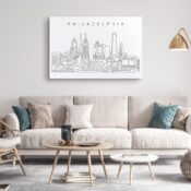 Philadelphia Skyline Canvas Art Print Lifestyle