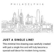 Philadelphia Skyline Continuous Line Drawing Art Work