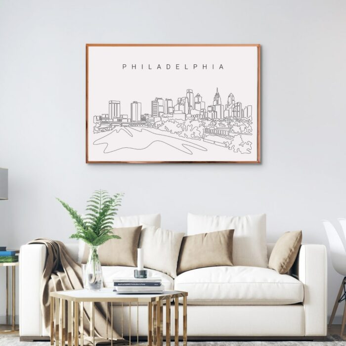 Philadelphia Skyline Wall Art for Living Room