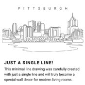 Pittsburgh Skyline Continuous Line Drawing Art Work