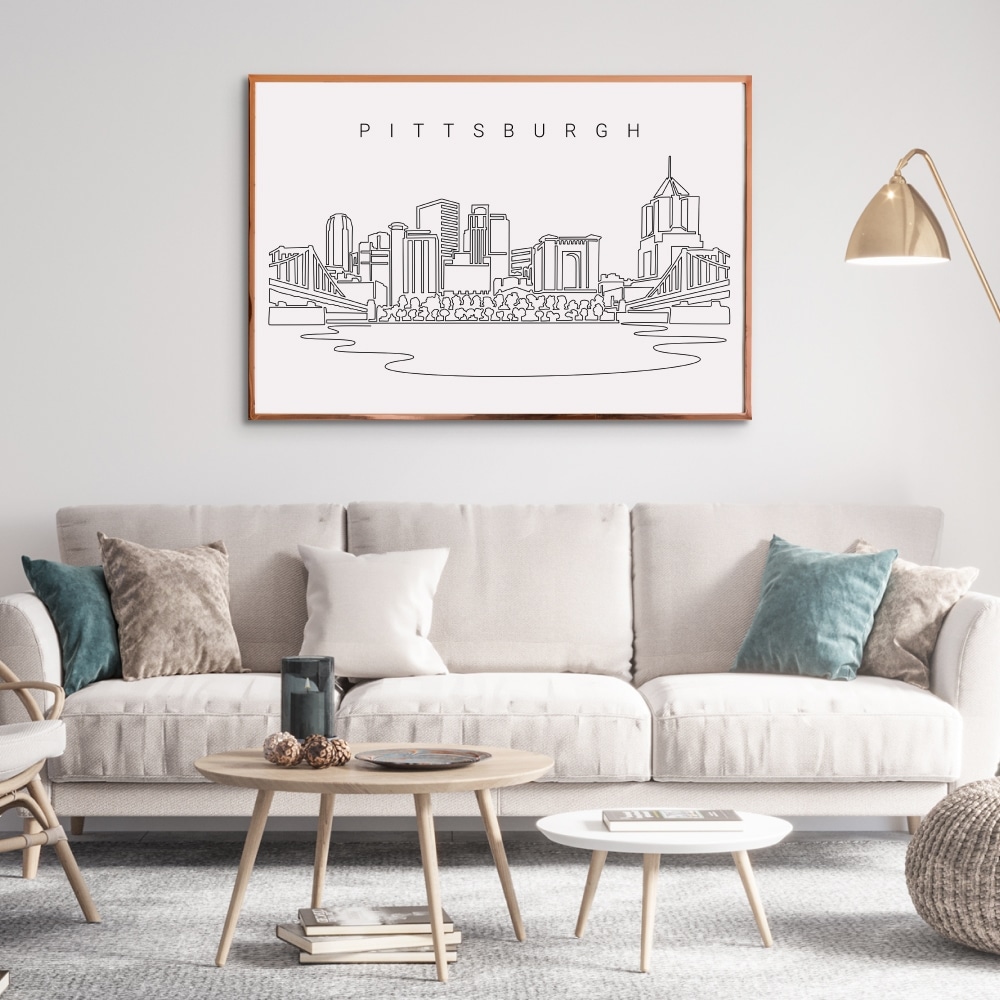 Pittsburgh Skyline Wall Art for Living Room