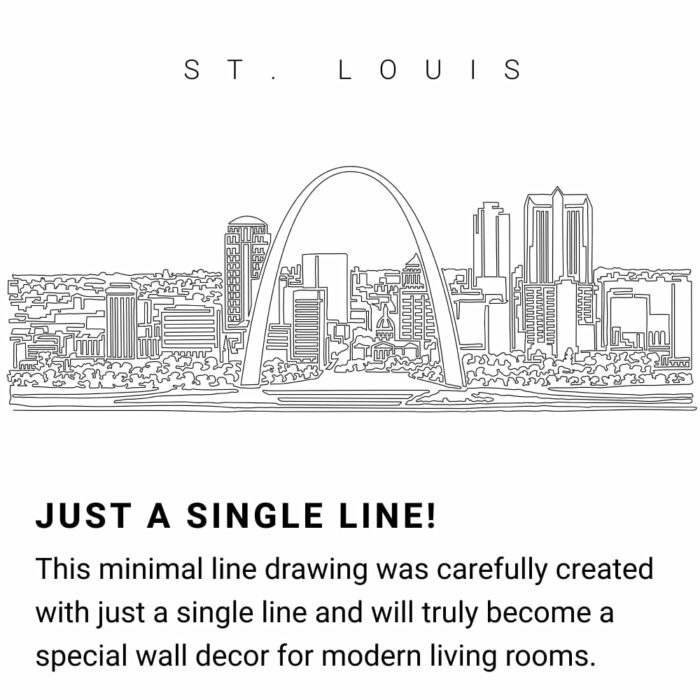 Saint Louis Skyline Continuous Line Drawing Art Work