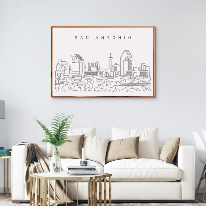 San Antonio Skyline Wall Art for Living Room