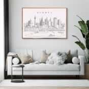 Sydney Skyline Wall Art for Living Room