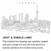 Toronto Harbor Continuous Line Drawing Art Work