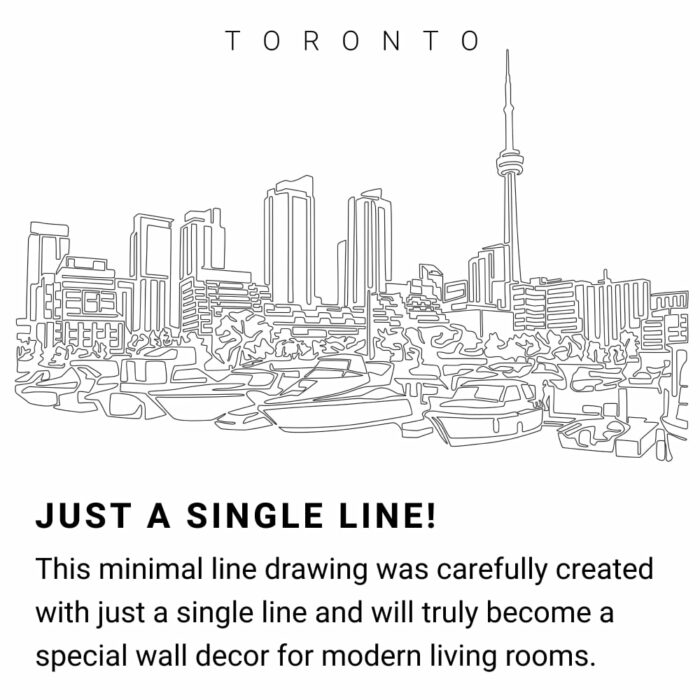 Toronto Harbor Continuous Line Drawing Art Work