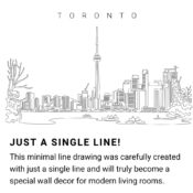 Toronto Skyline Continuous Line Drawing Art Work
