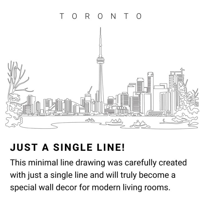 Toronto Skyline Continuous Line Drawing Art Work
