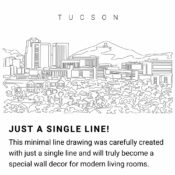 Tucson Skyline Continuous Line Drawing Art Work
