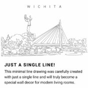 Wichita Continuous Line Drawing Art Work