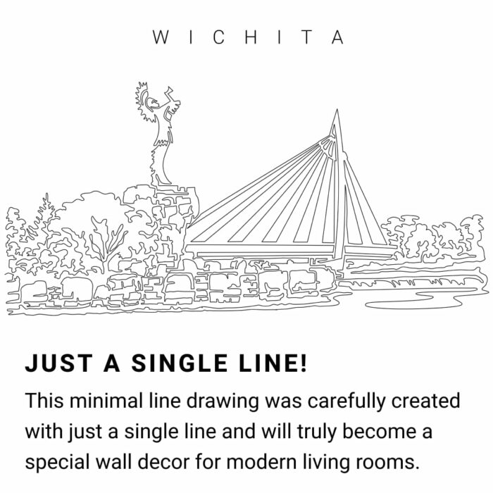 Wichita Continuous Line Drawing Art Work