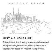 Daytona Beach Continuous Line Drawing