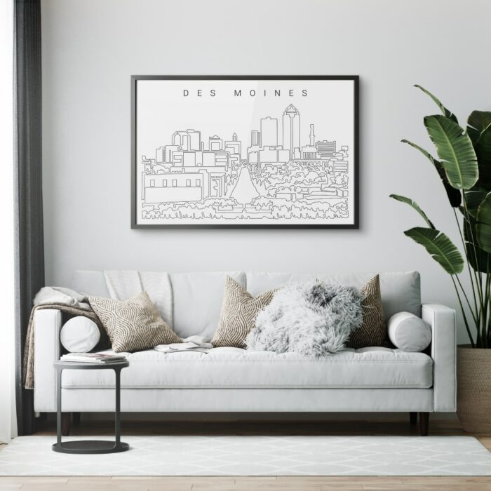 Framed Des Moines Wall Art for Living Room