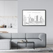 Framed Los Angeles Wall Art for Living Room