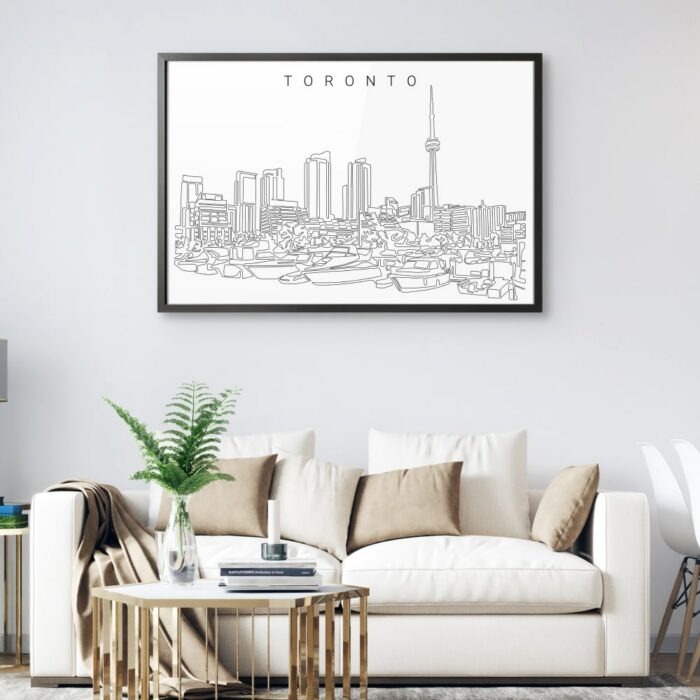 Framed Toronto Harbour Wall Art for Living Room