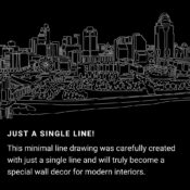 Cincinnati Skyline One Line Drawing Art - Dark